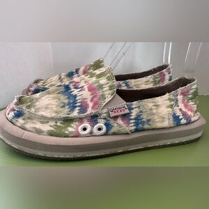 SANUK womens 7 Tie Dye Donna ST x GRATEFUL DEAD Sidewalk SURFER SHOES Canvas EUC